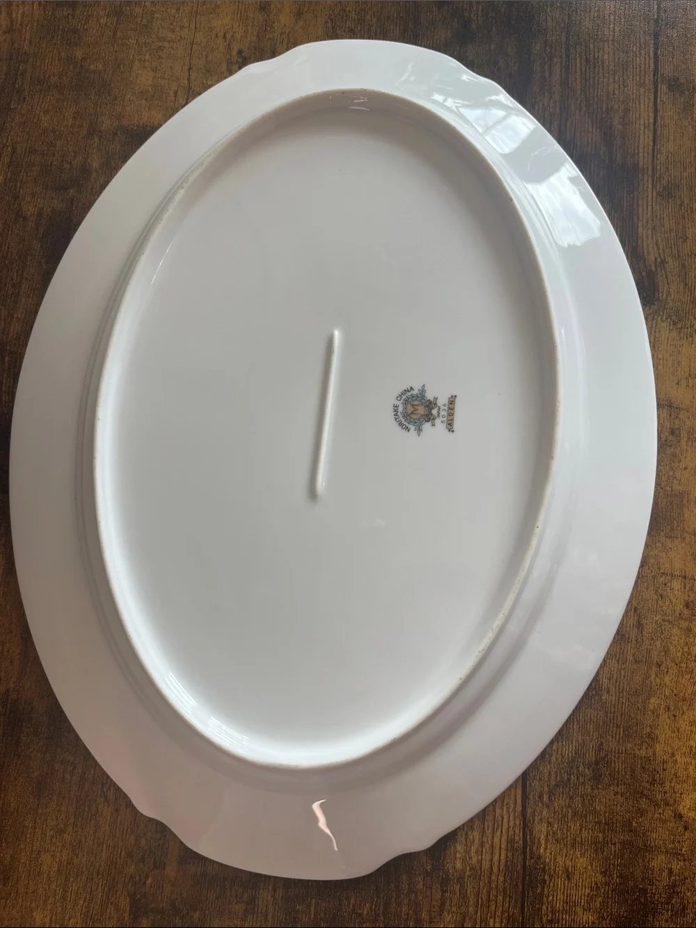 Noritake Cream, Blue and Gold Floral Porcelain Serving Platter